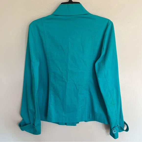 Women’s Neiman Marcus Exclusive Teal Lightweight Spring Jacket Size Medium - Picture 8 of 8